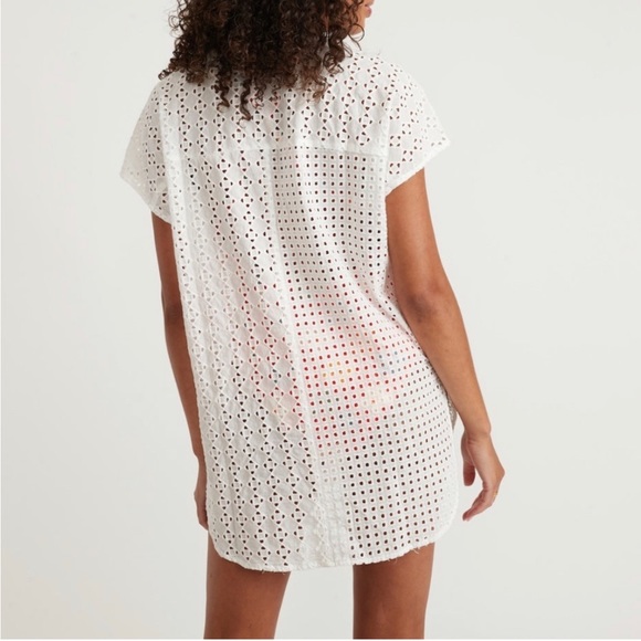 Marine Layer Eyelet Airy Tunic in White XS - Picture 3 of 10